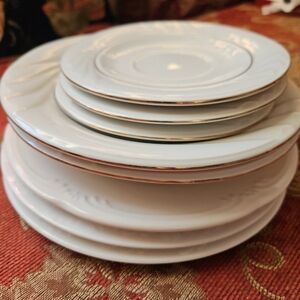 Bone embossed Antiqur China mixed lot liquidation  w Gibson 22k gilt